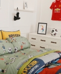 Football Mania Organic Bedsheet Set Super King Flat Sheet